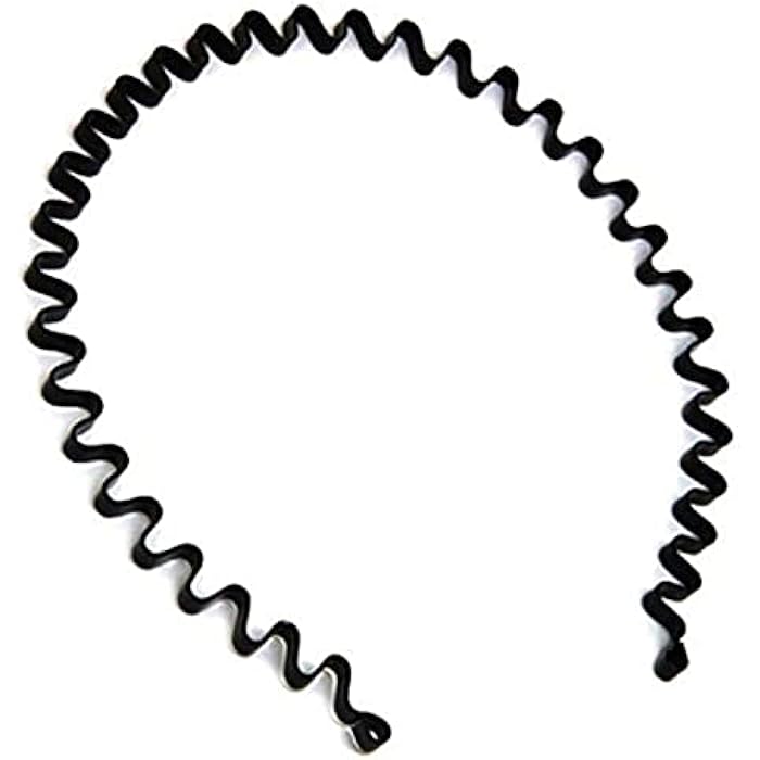 Oem unisex black metal comb sports band long hair headband black for men and women - Image 1